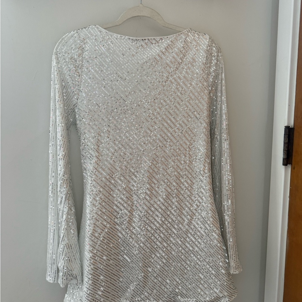 SHEIN Silver Sequin Glam Dress